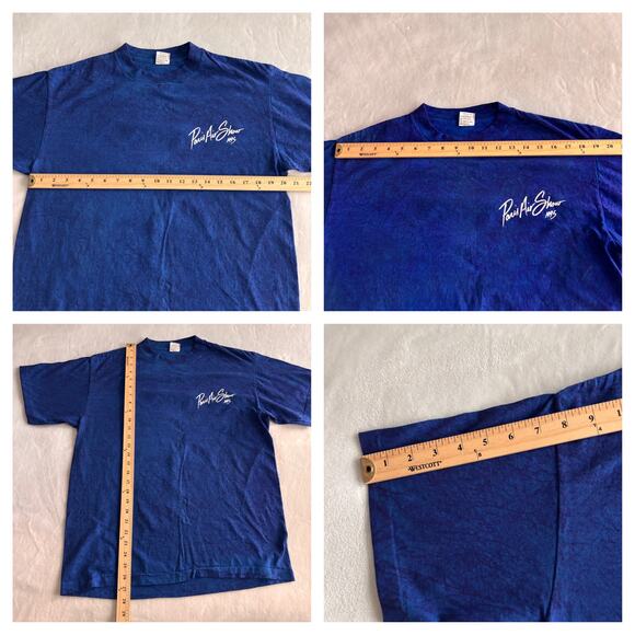 1995 Paris Air Show T-Shirt Mens Large Blue Tie Dye Single Stitch Vtg 90s MINT - Picture 9 of 9
